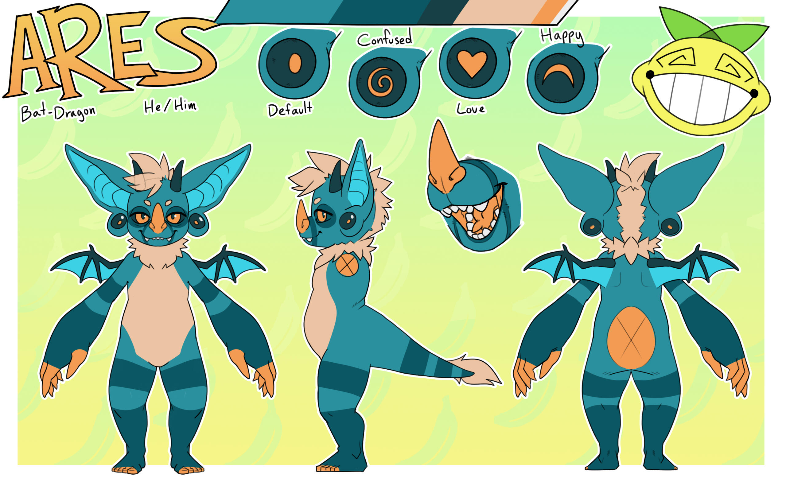 Simple Ref Sheet for @AresStinks on Bluesky.