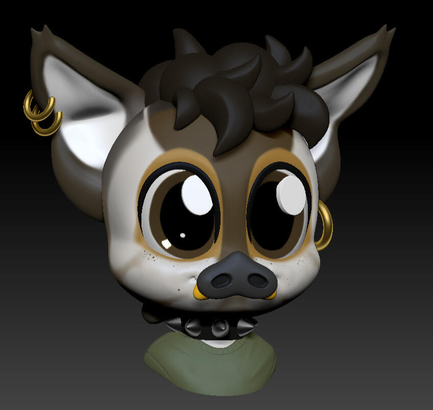 Bust sculpt of Wicker for @WickerWyrm on Twitter.