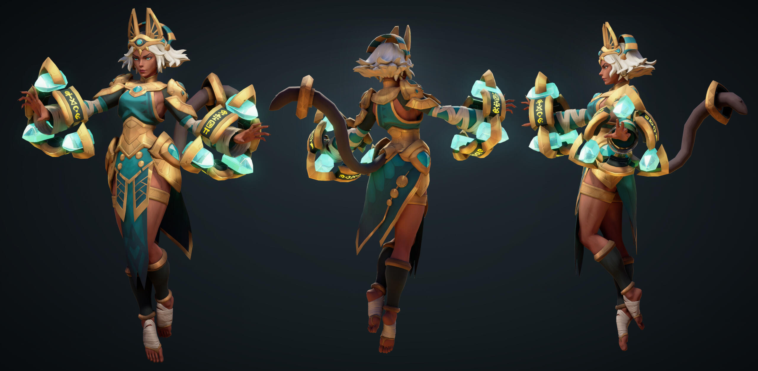 "Egyptian Mau"; Work in Progress project creating a stylized character from scratch. Mid-Detail 3D Model. Posed and Rendered in Blender. Original Concept Art by MingZheZhou on ArtStation. ~20k Quads